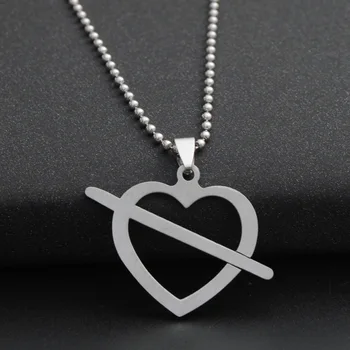10 srce oblika puščico cupid votlo srce oblikovana ogrlica iz nerjavečega jekla ljubezen na prvi pogled simbol ljubezni srce puščico ogrlica