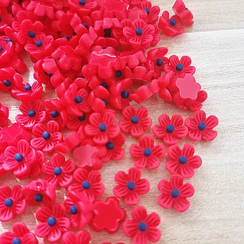 100 kozarcev 9 mm rdečo Smolo Cvetje za Dekoracijo Obrti Flatback Chrysoprase Za Scrapbooking Kawaii Srčkan Diy Dodatki 0