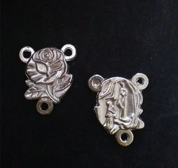 100 kozarcev/veliko poceni antique silver nanašanje kovine venec centerpiece, Mini Rose venec dodatki