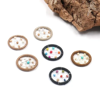 10pcs/veliko ročno krog bohemian kroglice tkane cvetje Čare obesek za DIY modni nakit, izdelava dodatki