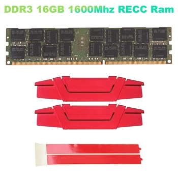 16GB DDR3 1600Mhz RECC Ram+Hlajenje Telovnik PC3-12800 Pomnilnik 240Pin 2RX4 1.35 V REG ECC Pomnilnik RAM Za X79 X58 Motherboard