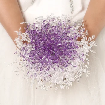 1pc/veliko Violet Akril poroko neveste družice holding cvet Nevesta Holding Cvet za poročni šopek, dekoracijo
