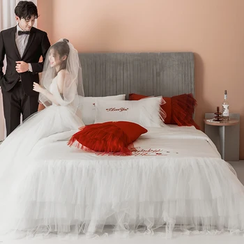 2020 novo štiri-delni set 60 poročne obleke Angel ljubezni, bela, sanjsko mesto
