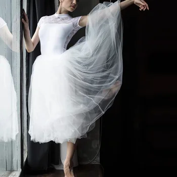 2021 NOVIH Strokovnih odraslih balet kratko krilo, elastični pas kratko krilo, dolgo neto čipke kratko krilo, bela, črna, roza in rdeča