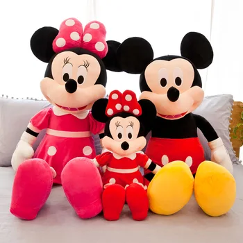 30-110 cm Disney Filmov Srčkan Mickey Mouse & Minnie Pari Kawaii Slog Fine Šivanje Plišastih Kavč Blazino Dekle Igrača Božično Darilo