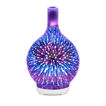 3D Ognjemet Stekla Usb Zraka Vlažilnik s 7 Barvni Led Nočna Lučka Aroma eteričnega Olja Difuzor Kul Megle Maker za Domačo Pisarno