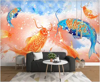 3d ozadje za stene, v zvitkih Kitajski slog reki amur skoki sobi doma dekor po meri zidana 3d fotografije za ozadje na steni