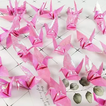 400PCS Roza Premade Origami Papir Žerjavi Zložiti Ročno DIY Žerjav za Poroko, Rojstni dan Baby Tuš Doma Odlikovanja