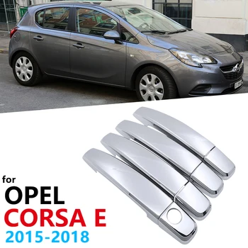 4PCS Avto Chrome obravnava Srebrna sijaj Kritje trim za Opel Corsa E 2015 2016 2017 2018 Vauxhall OPC VXR Avto Dodatki Nalepke