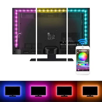 5050 RGB Led Trak Svetlobe Bluetooth App Nadzor 5V USB Led Trak Fleksibilni Trak Diod Trak za TV Ozadja Soba Dekoracijo