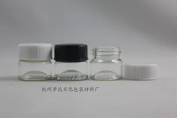 50pcs debelo 5g prozornega stekla krema kozarec s črnim ali belim pokrovom, mini steklo prazne 5 g kozmetični kozarec za vzorec ali eye cream
