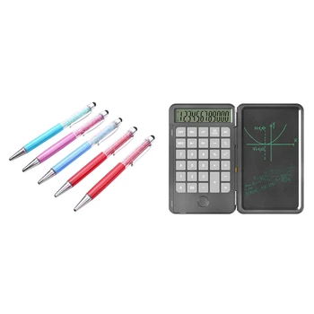5PCS Naključno Pisane Kristalno Pero Diamond Kemični Pritisnite Pero & 1SET (za 6,5 Palčni Kalkulator Pisni obliki Tablet