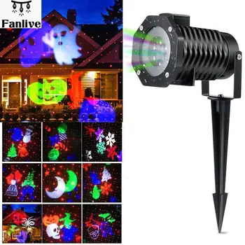 6pcs Božič Luči Projektor Ucharge Vrtenje Projektorja Snežinka Pozornosti Led Luč za Halloween Dekoracijo Počitnice