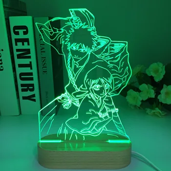 Anime LED Nočna Lučka Code Geass Lelouch Lamperouge Lesene Daljinsko 3D luči za Otroško Sobo Dekor Nočna Otrok Darilo za Rojstni dan