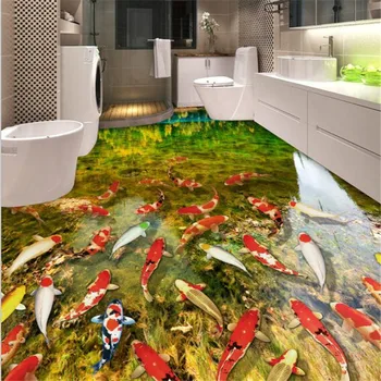 beibehang Meri več rib, 3D tla slikarstvo obrabe non-slip nepremočljiva zgosti samolepilne PVC Ozadje slikarske barve nadstropje