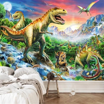 beibehang po Meri foto zidana ozadje krajine dekorativni Dinozaver Tyrannosaurus slikarstvo ozadju wallpaperChildren sobo