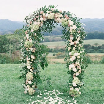 Beli krog arch polica stranka dogodek, poroko rekviziti arch železa stojalo fazi ozadje dekorativni okvir umetno cvetje stojalo