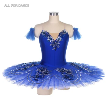 BLL462 Kraljevsko Modra Strokovno Balet Tutu Spandex Steznik Camisole Leotard Obleko Uspešnosti Kostume s Srebrno Bleščica Trim