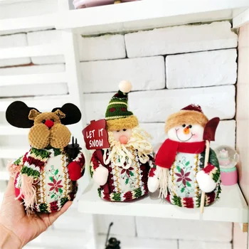Božični Okraski, Namizno Okraski Sedel Snežaka, Lesene Kroglice Dolge Noge Krpo Lutka Santa Claus Lutke