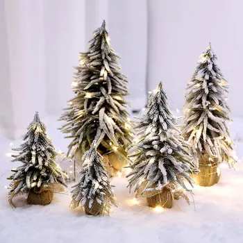 Božični okraski spletni slaven zgrinjati PE mini mini namizje sneg cedre Božično drevo scene dekoracijo
