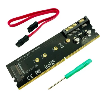 DDR4 na M. 2 SATA Adapter Riser Pomnilnik DDR4 DIMM na M. 2 NGFF SSD B Ključno, 15Pin Moč 7pin SATA Vmesnik za Matično ploščo 2230-2280 M2 SSD