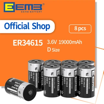 EEMB 8PCS 3,6 V D Velikost Litijeve Baterije ER34615 19000mAh ki Niso predvidene za Polnjenje Baterije za Električna/ Voda Meter Doma Monitor Alarm