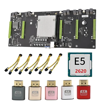 ETH79-X5B BTC Rudarstvo Matično ploščo Z E5 2620 CPU+5 UHD Navidezni Zaslon+Napajalni Kabel LGA2011 DDR3 RAM 5 PCIE16X Režo 80 mm