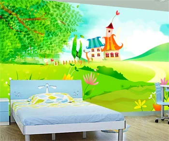 Evropski in Ameriški majhne sveže risanka otroški sobi ozadju nalepke po meri 3D otroško igrišče zidana papel parede