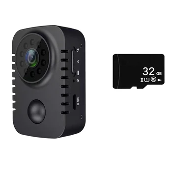 HD Mini Telo Fotoaparata 1080P Varnosti Žep Night Vision Kamera Za Avto, Pripravljenosti PIR Video Snemalnik Z 32 G TF Kartica