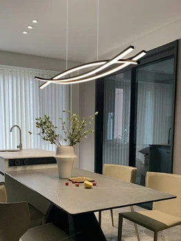 Jedilnica lestenec sodobne preprost Nordijska minimalističen svetlobno razkošje dolgo bar jedilnico visi doma dekorativni lestenec 0