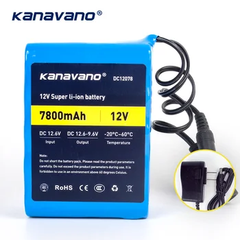 Kanavano 12v 7.8 AH 7800mAh 18650 baterije za ponovno Polnjenje 12,6 V DC Litij-ionska Baterija Zaščito in 12,6 V 1A Polnilnik+Brezplačno nakupovanje