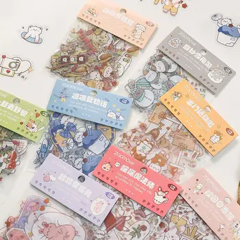 Kawaii anime živali roko račun dnevnik dekoracijo PET nalepke vrečko srčkan vode pokal kovček material, papir, nalepke, tiskovine