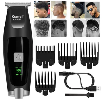 Kemei Električni Sušilnik Clipper za Moške Polnilna Hair Trimmer Strokovno Britev Las, Rezanje, Striženje Barber Clippers