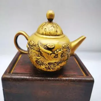 Kitajski Bakreni Kotliček Oprema Stare Stvari Doma Dekoracijo Zbirka
