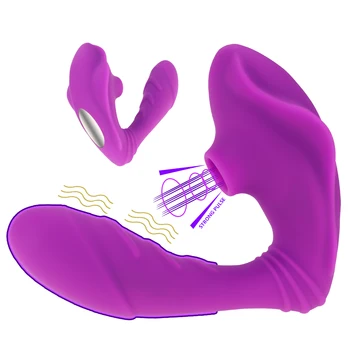 Klitorisa Sesanju Vibrator za G Spot Vibrator, Vibrator z 10 Močan Načini Klitoris Bedak Oralni Seks Igrače za Ženske in Pare, 2 v 1