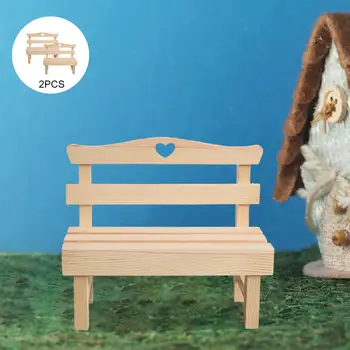 Leseni Stol 2Pcs Miniaturni Stoli Mikro Pohištvo Lutke Dom, Vrt, Park, Dodatki, Okraski Okraski, Otroci, Prijatelji Darila