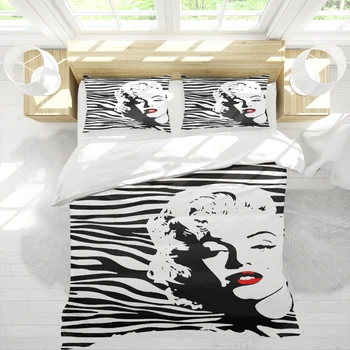 Marilyn Monroe Lepa gospa 3D Tiskanih 3pcs Posteljnina Nabor Rjuhe Kritje Kritje Set Home Tekstil