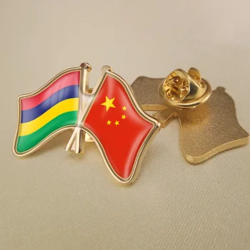 Mauritius in Kitajska Prečkal Dvojno Prijateljstvo Zastav broške Broška Značke