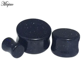 Miqiao 2 Kosa 6-16 mm, Preboji Nakit PREDOR Modra Peščenjak Uho Expander Kamen Profil Držijo Pas Boben Uho Auricle