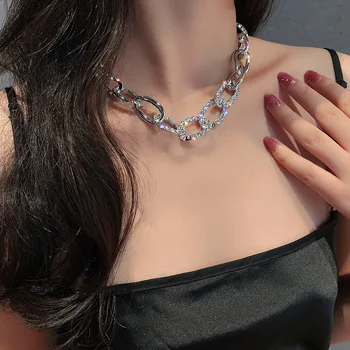 Moda Kristalno Ogrlica Geometrijske Kovinski Moda Clavicle Choker Veriga Pretirana Vratu Verige Vratu Ornament