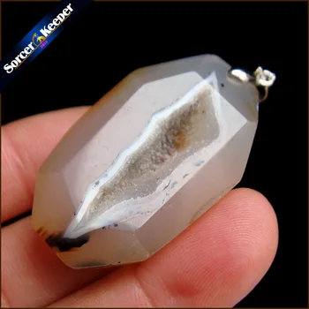 Naravni Kamen Poliran Agate Geode Quartz Crystal Grozdov Druzy Drusy Elestial Skeletne Agate Vzorcu Fit Nakit, Izdelava O320