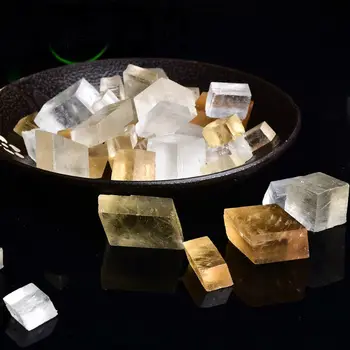 Naravni Naključno Islandija Spar Optični Kalcita Quartz Crystal Vzorcu 1pcs
