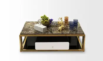 Naravni stekla, Nerjavečega jekla mizico v Dnevni Sobi Doma Pohištvo sodobno minimalistično pravokotnik mesas de centro tabela basse