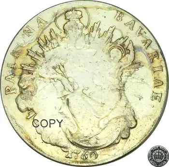 Nemški Kovancev 1760 Maximilian III Josef 1 En Thaler D. G. MAX. IOS.U.B.D.S.R.Sem.A.EL.L.L. Medenina Silver Plated Kopija Kovanca Lahko Po Meri 0