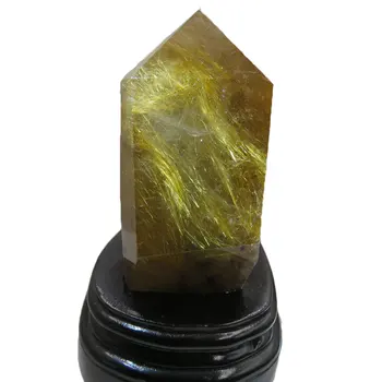 Neverjetno !!! 610g Naravnih AAAAA Zlati Rutila Rutilated Lase Quartz Crystal Palico Stolp, ki je Poln Rutila Fengshui Fortune Zbirka
