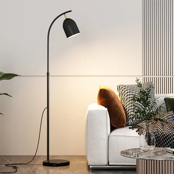 Nordijska dnevna soba LED talna svetilka Moderne črno zlato, spalnica postelji kavč lučka Nastavljiva osvetlitev talna svetilka