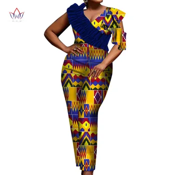 Nove Afriške Design Bazin V Vratu Elegantne Ženske, Igralne Obleke Jumpsuit Brez Rokavov Igralne Obleke Jumpsuit Dolgo Dashiki Hlače Plus Velikost Wy6682