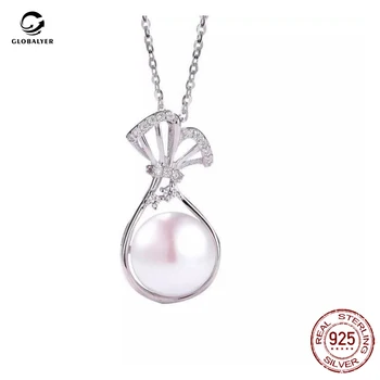 Nove kreativne modne S925 srebro blagoslov vrečko obesek Ženski pearl clavicle verige oprema DIY dodatki za Ženske, nakit, 027