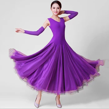 Novo Vijolična Dvorana Plesnem Tekmovanju Obleko Standard Obleke Sodobni Ples Kostum Ženske Valček Obleko