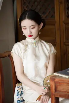 Orientalski Obleko Cheongsam Obleko Lady Cheongsam Ženske Seksi Qipao Kitajske Obleke Tradicionalni Kitajski Eleganten Stranka Obleko P1